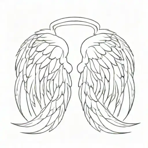 angel wings spread tattoo design idea