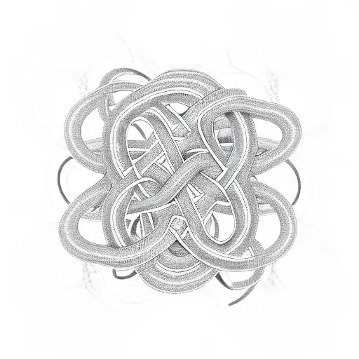 An infinity symbol made of twisting snakes, with intricate flower patterns adorning the loops tattoo design idea
