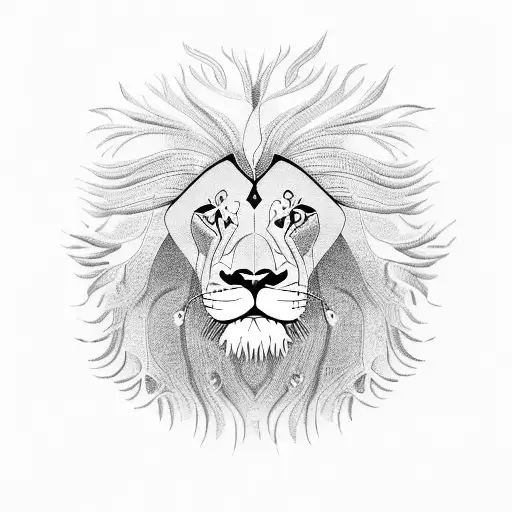Lion Head Tribal Tattoo illustration logo for Courage and Leadership Roar  with Confidence 20841372 Vector Art at Vecteezy