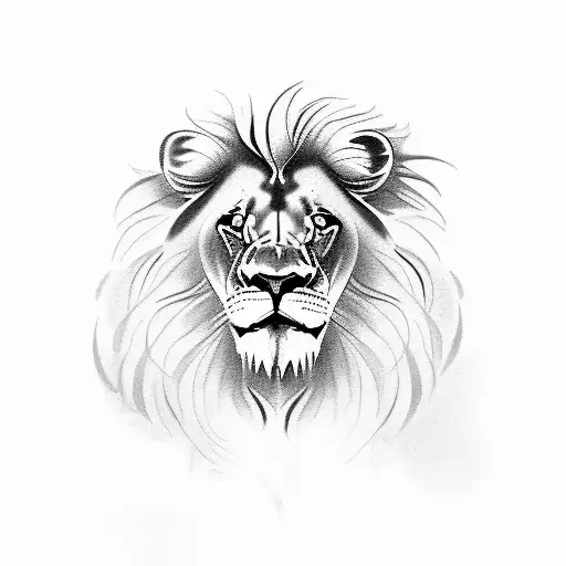 lion in cage tattoo design idea