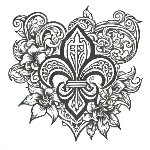 filipino armband tattoo with cajun fleur de lis surrounded tattoo design idea