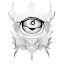devil eyes tattoo design idea