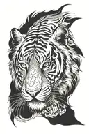 tiger head tattoo design idea