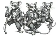 3 blind mice that are pimps with pinstripe suits and canes  tattoo design idea