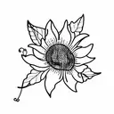 wisteria sunflowers and cherry blossoms tattoo design idea