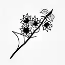 wisteria sunflowers and cherry blossoms tattoo design idea