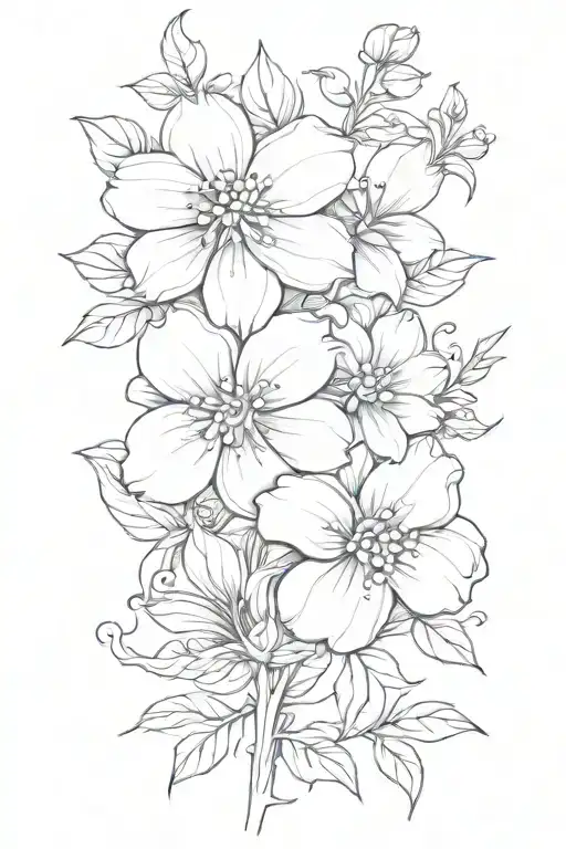 Flower line tattoo design idea