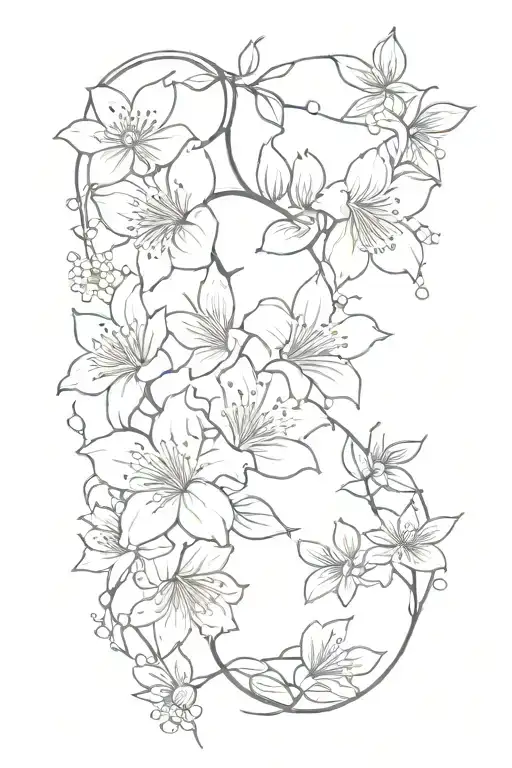 cherry blossom vine tattoo design idea