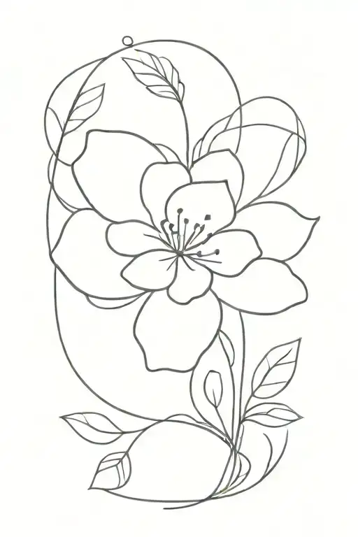 Flower line tattoo design idea