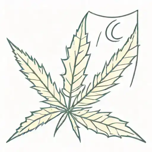cannabis leaf with snapchat ghost and cat eyes   tattoo design idea