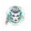 Pai e filha tattoo design idea