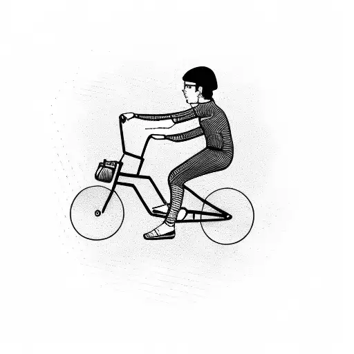 bmx bike whit turned handle bar tattoo design idea