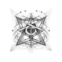 pentagram with barbed wire  tattoo design idea