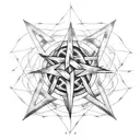 pentagram with barbed wire  tattoo design idea