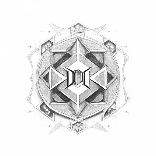 emblem with the letters D M J inside of it.  tattoo design idea