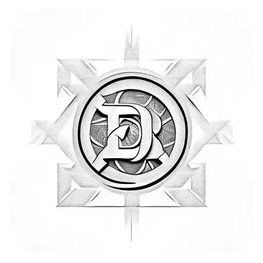 emblem with the letters D J and M inside. try and combine the letters into a cool design  tattoo design idea