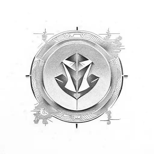 combine the letters D, M, J into a cool logo within an emblem tattoo design idea