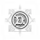 emblem with the letters D J and M inside. try and combine the letters into a cool design  tattoo design idea