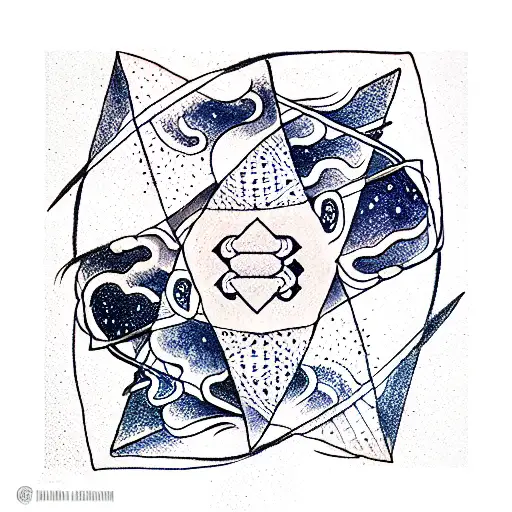 rachel gardner yin and yang night sky rhombus tattoo design idea