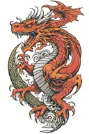 welsh dragon emerging tattoo design idea