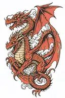 welsh dragon emerging tattoo design idea