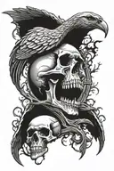 graveyard reaper crow skull  tattoo design idea