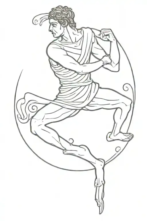 ancient greek athlete tattoo design idea
