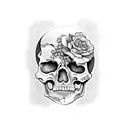 skeleton drinking tattoo design idea