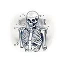 skeleton drinking tattoo design idea