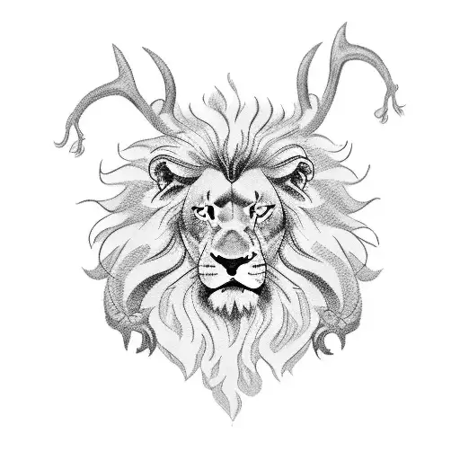 stag and lion lion and father and daughter, wales sleeve tattoo tattoo design idea