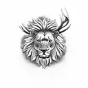 stag and lion lion and father and daughter, wales sleeve tattoo tattoo design idea