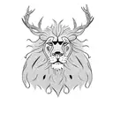 stag and lion lion and father and daughter, wales sleeve tattoo tattoo design idea