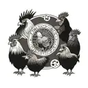 round, 118 in the middle, the names Eddie, Hen, Chim, Buck and Bobby included tattoo design idea