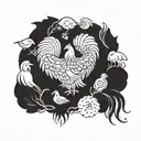 round, 118 in the middle, the names Eddie, Hen, Chim, Buck and Bobby included tattoo design idea