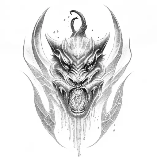 chimera darkfantasy tattoo design idea
