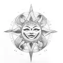 sun with infinity symbol tattoo design idea