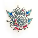 flute with rk tattoo design idea