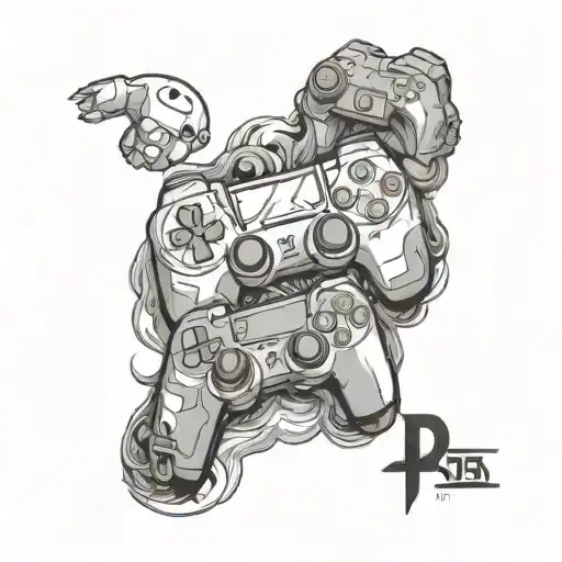 video game characters ps5 detailed small tattoo design idea