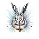 hare with skull tattoo design idea