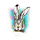 hare with skull tattoo design idea