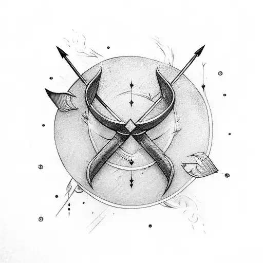Arrow with fire tattoo design idea