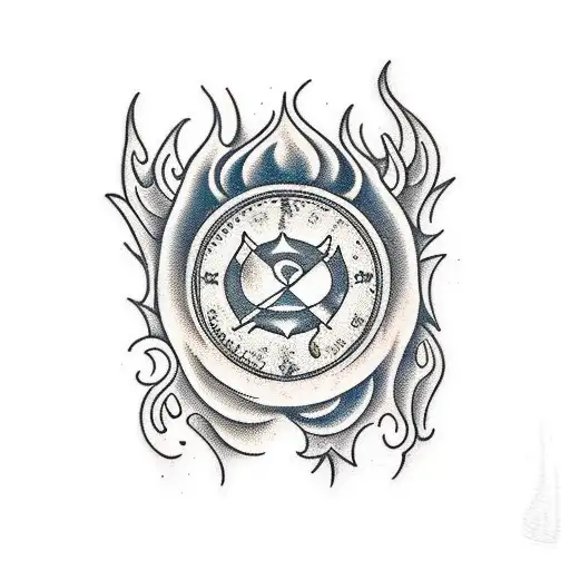 Fire in a Line tattoo design idea