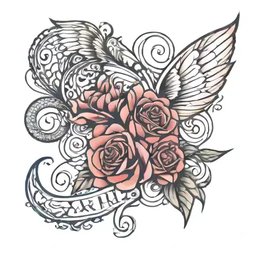 Aria Isabel lettering tattoo design idea