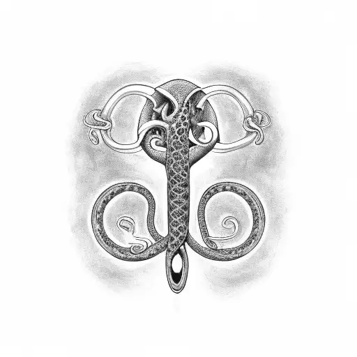 uterus with snakes tattoo design idea