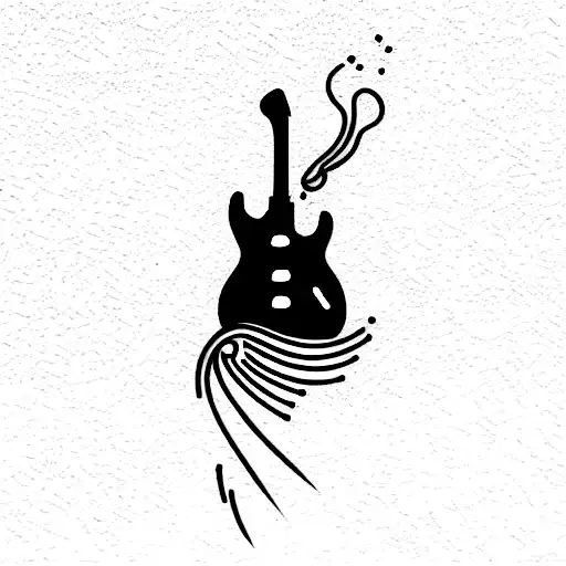 electric guitar tattoo design idea