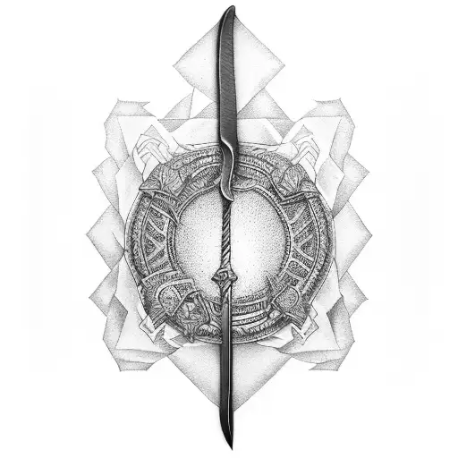 a book with a sword representing the power of knowledge tattoo design idea