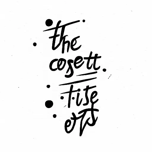 the words "the rest is confetti" in the font papyrus with simple confetti around it tattoo design idea
