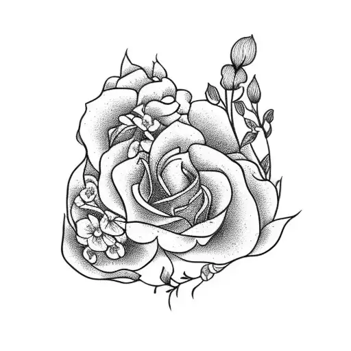 Lana del Rey lyrics intertwined with delicate floral motifs tattoo design idea
