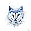Blue Moon , Wolf , Barn Owl tattoo design idea