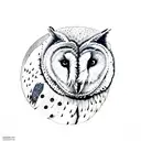 Blue Moon , Wolf , Barn Owl tattoo design idea